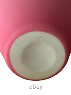 Peach Blow Cased Satin Art Glass Vase Pink Gold 4.75 Inch High