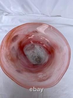 Perth Art Glass Bowl, in Pink, Green and Orange