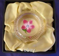 Perthshire 1974 Miniature Pink Flower Faceted Paperweight Art Glass Ltd Ed Box
