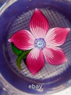 Perthshire 1974 Miniature Pink Flower Faceted Paperweight Art Glass Ltd Ed Box