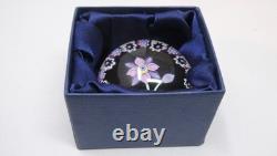 Peter McDougall Glass Paperweight Pink Mauve Millefiori Flower Black Ground 2004