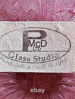 Peter McDougall LE Spaced Millefiori On Pink Muslin Art Glass Paperweight. Ltd