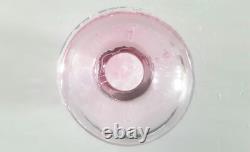 Phillipa Headley Studio Art Glass Spherical Vase In Pink With Air Bubbles Signed