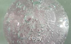 Phillipa Headley Studio Art Glass Spherical Vase In Pink With Air Bubbles Signed