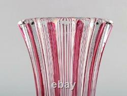 Pierre Gire (1901-1984) aka Pierre d'Avesn. Art Deco vase, clear and pink glass