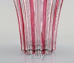 Pierre Gire (1901-1984) aka Pierre d'Avesn. Art Deco vase, clear and pink glass