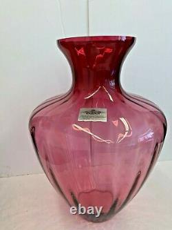 Pilgrim Large Art Glass Fluted Vase The Masterwork Collection 22'' Tall