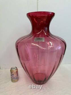 Pilgrim Large Art Glass Fluted Vase The Masterwork Collection 22'' Tall