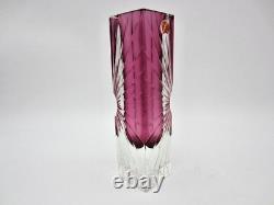 Pink 1960's Alessandro Mandruzzato Sommerso Starburst Etched Murano Vase withlabel