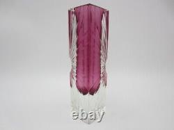 Pink 1960's Alessandro Mandruzzato Sommerso Starburst Etched Murano Vase withlabel