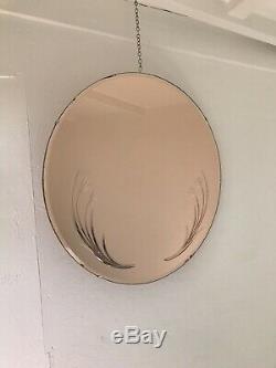 Pink Art Deco Peach Mirror Large Frameless Mirror Copper Mirror Bevelled