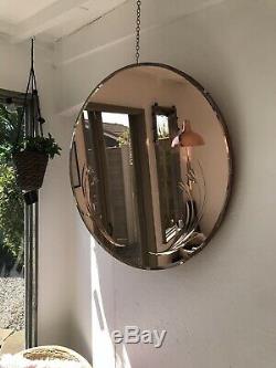 Pink Art Deco Peach Mirror Large Frameless Mirror Copper Mirror Bevelled