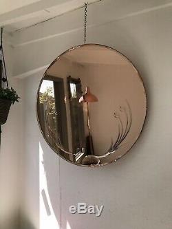 Pink Art Deco Peach Mirror Large Frameless Mirror Copper Mirror Bevelled