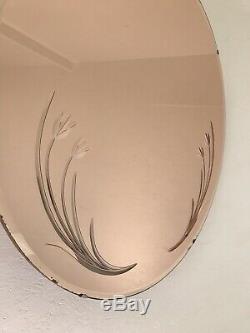 Pink Art Deco Peach Mirror Large Frameless Mirror Copper Mirror Bevelled