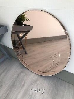 Pink Art Deco Peach Mirror Large Frameless Mirror Copper Mirror Bevelled