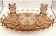 Pink Art Deco Stolzle Hermanova Hut Glass Dressing Table Set