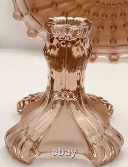 Pink Art Deco Stolzle Hermanova Hut Glass Dressing Table Set