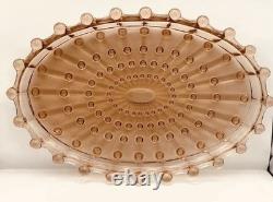 Pink Art Deco Stolzle Hermanova Hut Glass Dressing Table Set