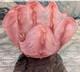 Pink Art Glass Bowl Hand Blown Cased Glass Ruffled Freeform Centerpiece 10 Vtg