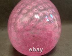 Pink Art Glass Vase Controlled Bubble Vintage Retro Decor