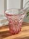Pink Art Glass Vase Heavy Sculptural Bowl Mid Century Modern 8