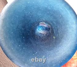 Pink Art Glass Vase with Face by Christopher Belleau Signed / Receipt