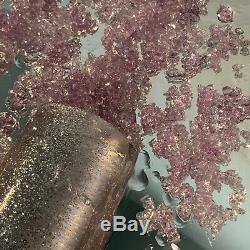 Pink Champagne glass 3D glitter crystal art mirror picture mirrored glass