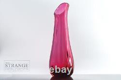 Pink & Clear Studio Art Glass Vase/Decanter Large Art Glass Vessel in Pink