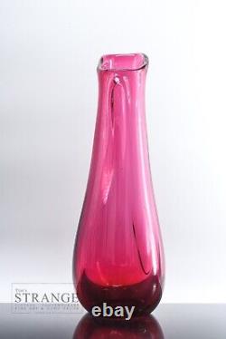 Pink & Clear Studio Art Glass Vase/Decanter Large Art Glass Vessel in Pink