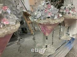 Pink Cocktail glass 3D glitter art mirrored picture with defect