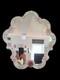 Pink Flower Venetian Murano Glass Mirror, Italian Art Glass, Floral Wall Mirror