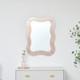 Pink Glass Art Deco Wavy Wall Mirror 80cm x 60cm