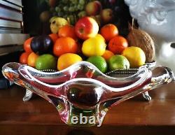 Pink Glass Bowl Mid Century Art Glassware Interior Design Bowl