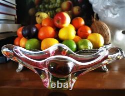 Pink Glass Bowl Mid Century Art Glassware Interior Design Bowl