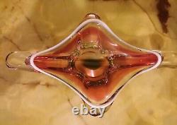 Pink Glass Bowl Mid Century Art Glassware Interior Design Bowl