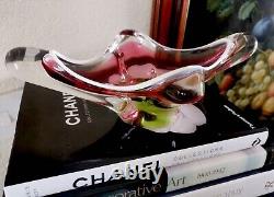 Pink Glass Bowl Mid Century Art Glassware Interior Design Bowl