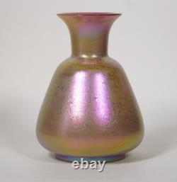 Pink Iridescent Cypriote Art Glass Vase, Unsigned. First half of 20th century