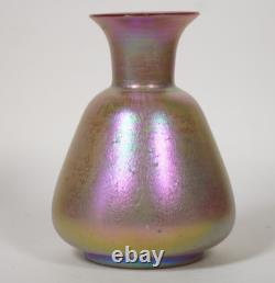 Pink Iridescent Cypriote Art Glass Vase, Unsigned. First half of 20th century