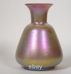 Pink Iridescent Cypriote Art Glass Vase, Unsigned. First half of 20th century