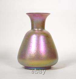 Pink Iridescent Cypriote Art Glass Vase, Unsigned. First half of 20th century