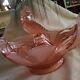 Pink Kakadu or Cockatoo Flower Frog Figurine in Brockwitz Float Bowl Depression