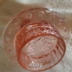 Pink Kakadu or Cockatoo Flower Frog Figurine in Brockwitz Float Bowl Depression