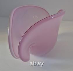 Pink Murano Art Glass Clamshell Bowl 1667