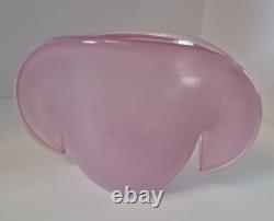 Pink Murano Art Glass Clamshell Bowl 1667