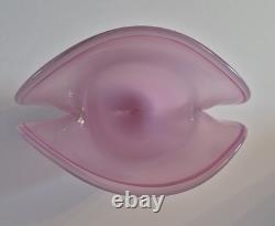 Pink Murano Art Glass Clamshell Bowl 1667