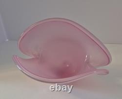 Pink Murano Art Glass Clamshell Bowl 1667