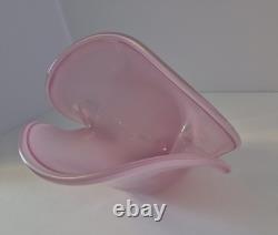 Pink Murano Art Glass Clamshell Bowl 1667