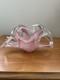 Pink Murano Art Glass Taco Shaped Dish