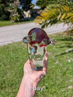 Pink Murano Glass Bull Vintage Art Glass Figurine