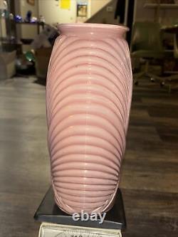 Pink Post Modern Glass Art Deco Style Vase